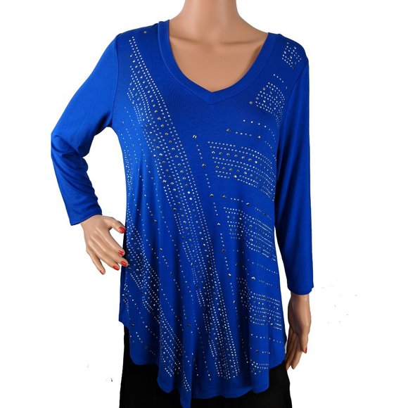 "ONLY NINE"  Flowing Royal Blue With Silver Studs - Picture 8 of 8